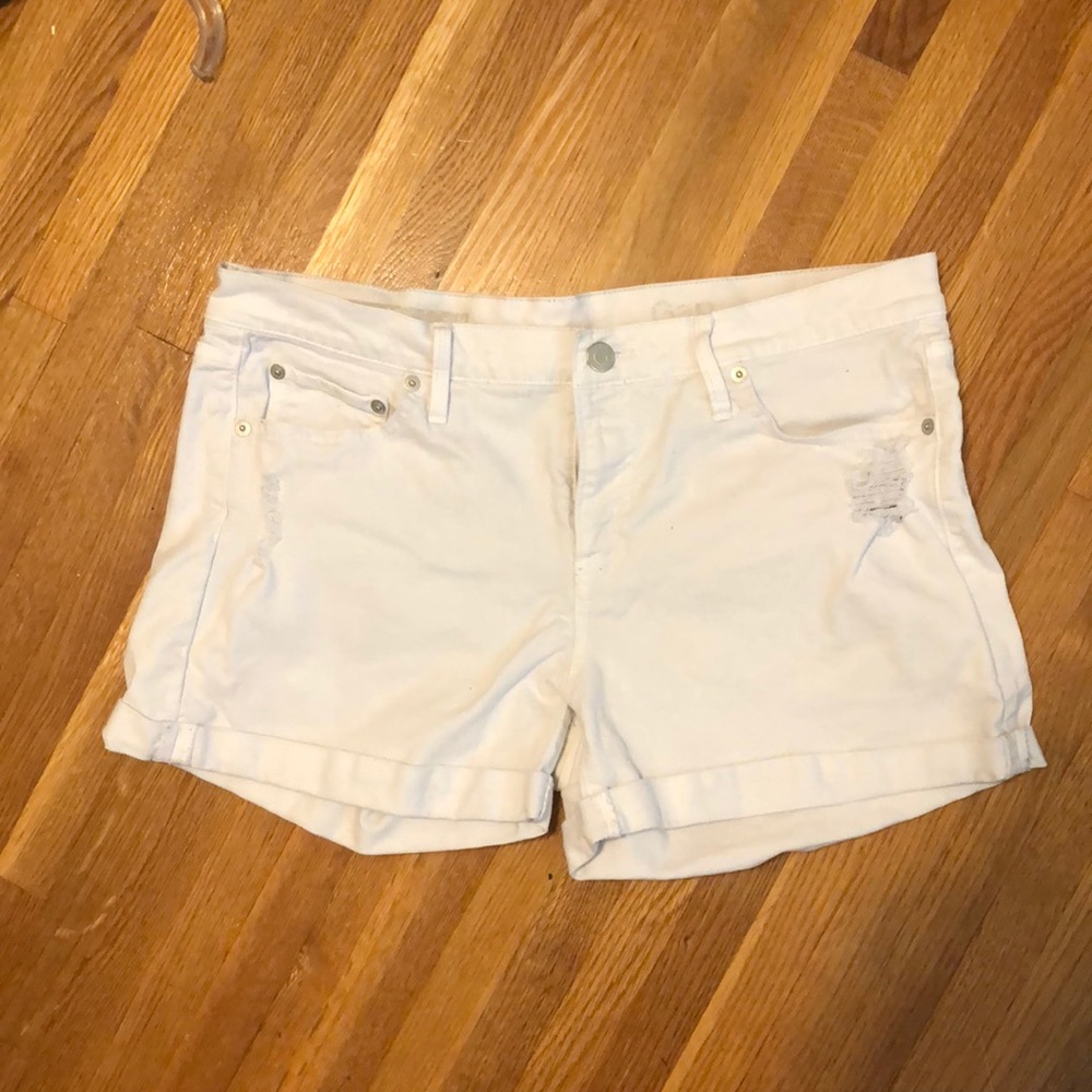 White denim shorts